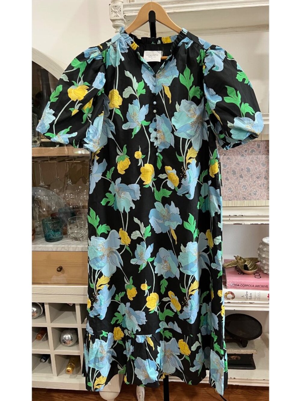 BNWT Tuckernuck Hyacinth House Floral Mimi MIDI Dress Size XL Puff Sleeve - Picture 3 of 5